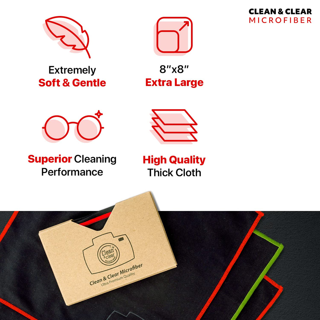 EXTRA LARGE [8 Pack] Clean &amp; Clear Microfiber -
