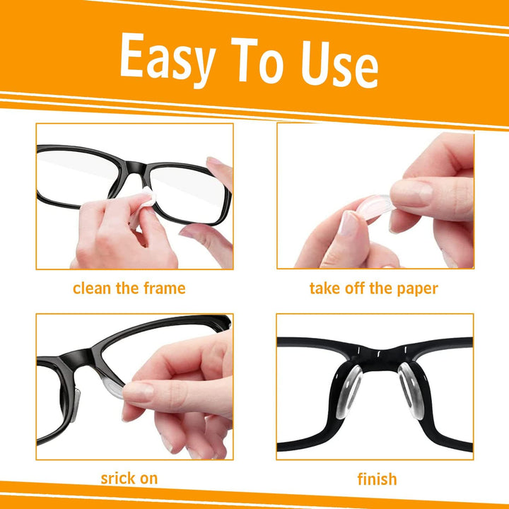 Silicone Eyeglass Nose Pads Sticky, Hypo-allergenic Adhesive Nose Grips for Glasses and Sunglasses 12 Pairs