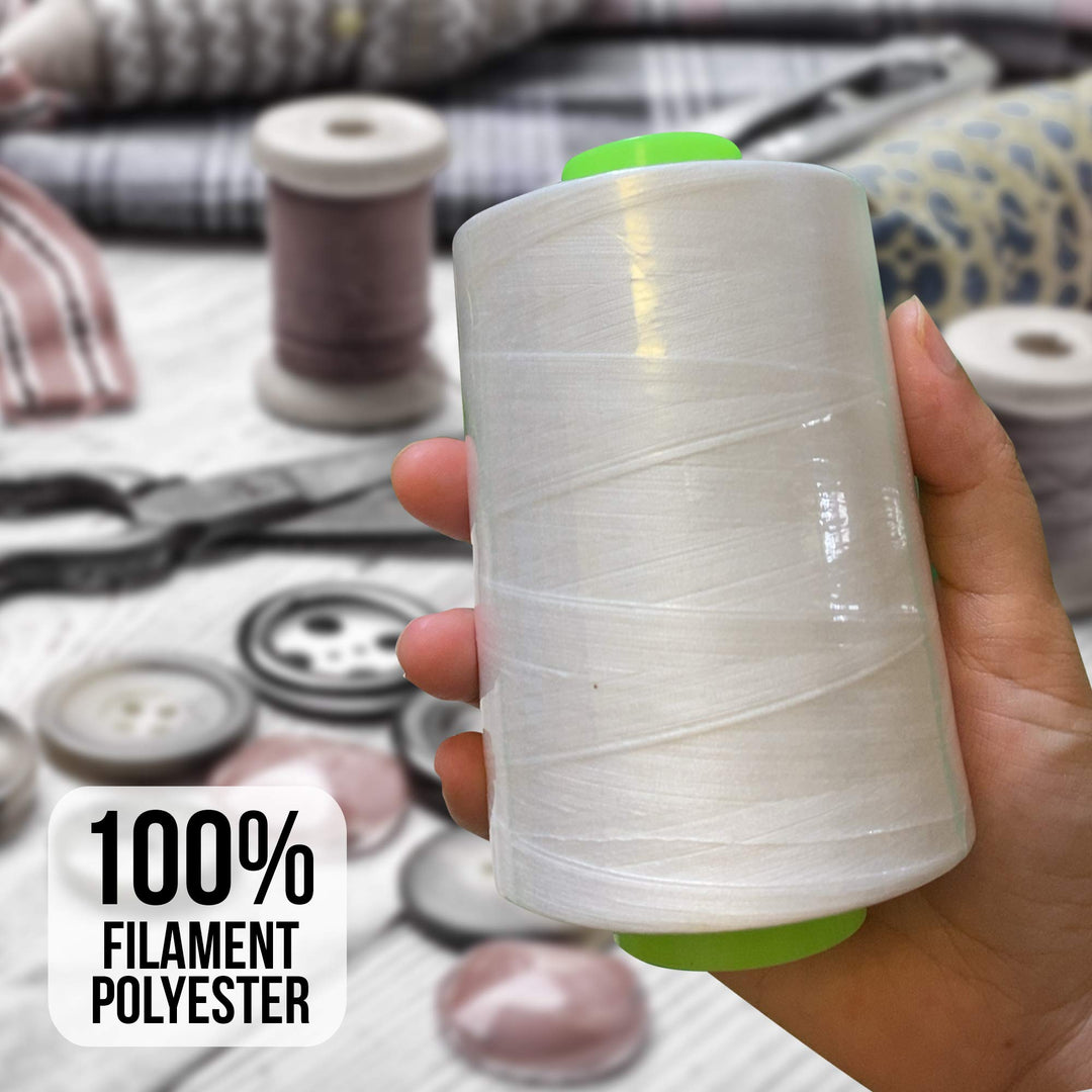 6-Pack of 6000 Yards (Each) White &amp; Black Serger Cone Thread All Purpose Sewing Thread Polyester Spools Overlock (Serger,Over Lock, Merrow, Single Needle)