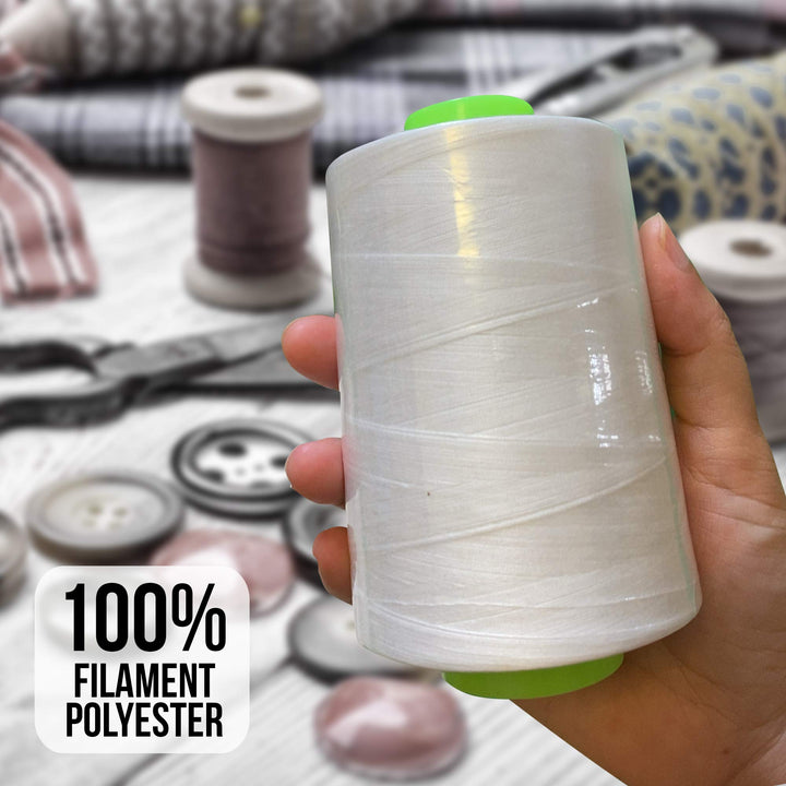 6-Pack of 6000 Yards (Each) White &amp; Black Serger Cone Thread All Purpose Sewing Thread Polyester Spools Overlock (Serger,Over Lock, Merrow, Single Needle)