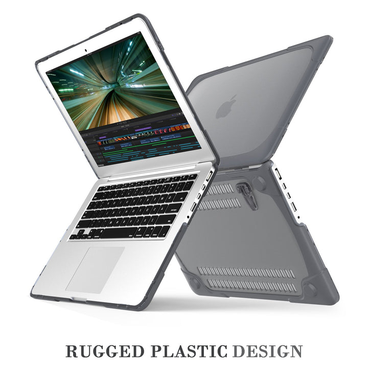 for MacBook Pro 15 Retina Case,StrongCase [Heavy Duty][Dual Layer] Hard Case Cover with Plastic Bumper for Apple MacBook Pro 15.4 with Retina Display (Compatible with A1398 2012-2015 Release) - Grey