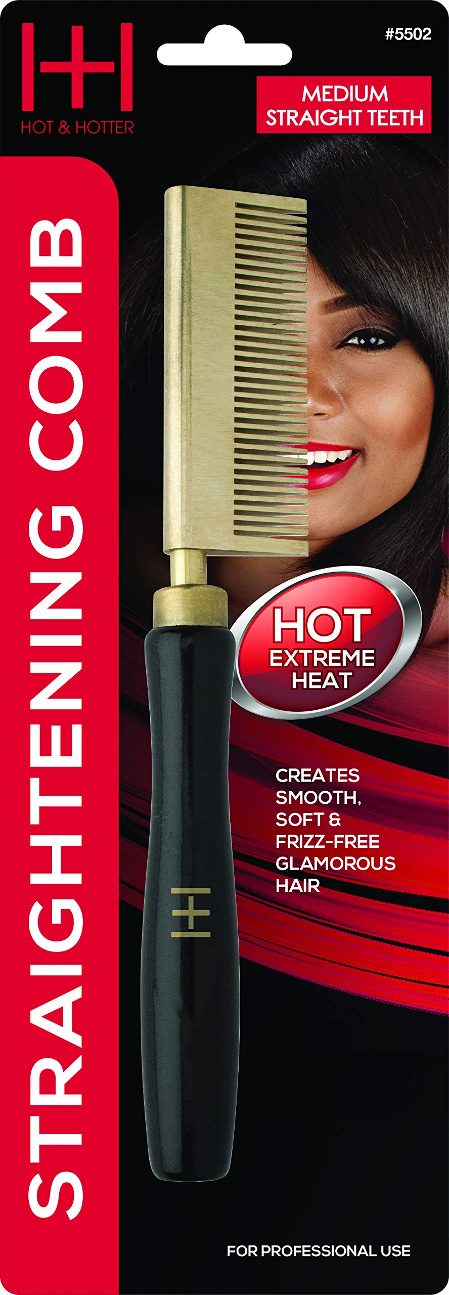 Straightening Comb, Med Teeth, Straight