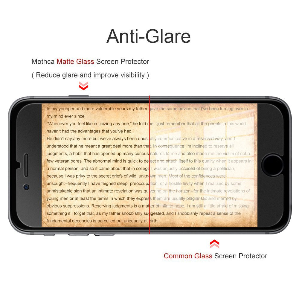 Matte Glass Screen Protector for iPhone 8 7 6s 6 Anti-Glare &amp; Anti-Fingerprint 9H HD Clear Tempered Glass Film Smooth as Silk (Not for SE 2020)