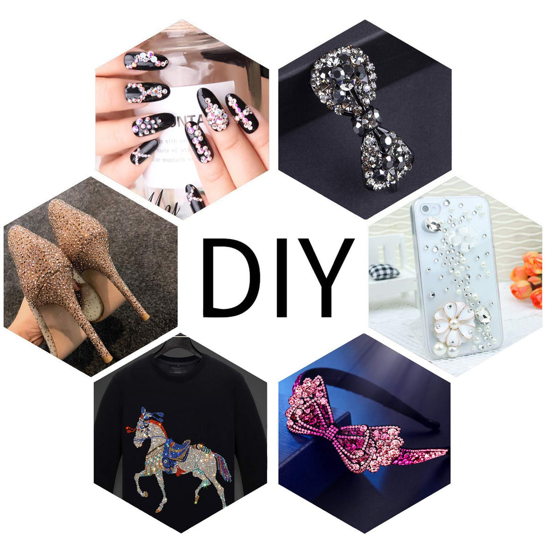 2000 Pieces SS20 Transparent Black Hotfix Rhinestones Flatback Round Crystal Glass Rhinestones Gems for Crafts Nail Face Art Clothes Shoes Bags DIY