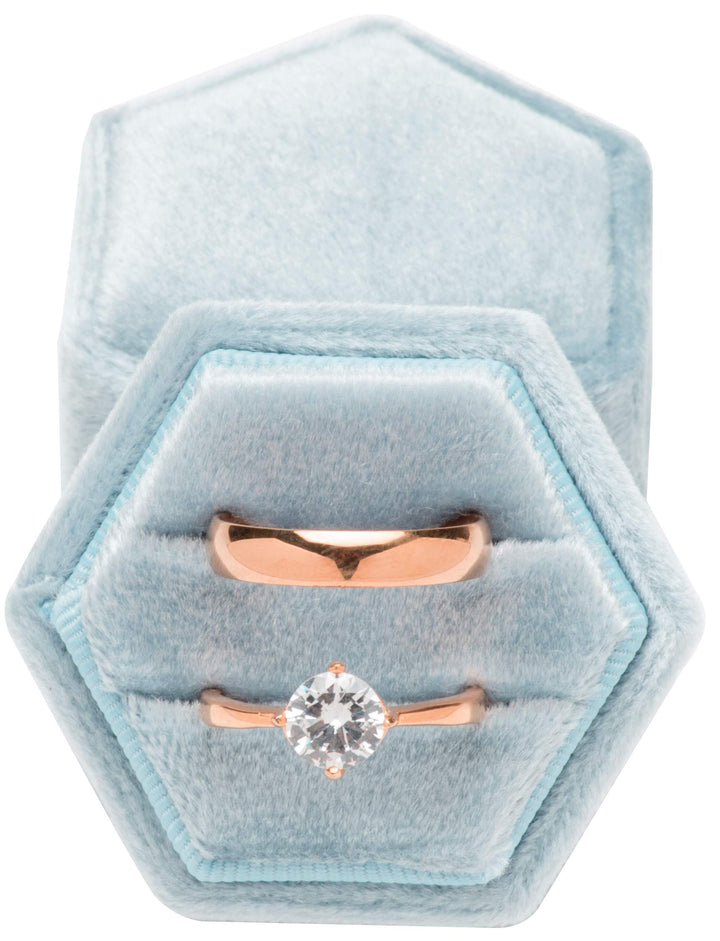 Giftop Premium Velvet Ring Bearer Box for Proposal Enga