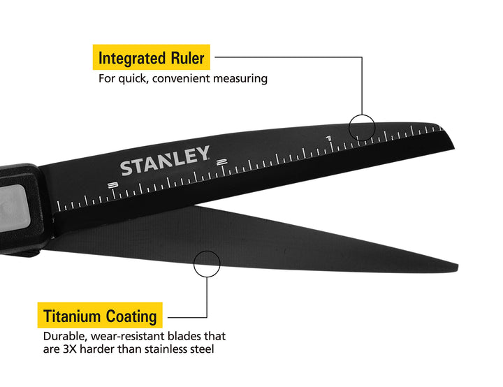 Stanley Scissors Piranha 8 Premium Scissor, Gray (SCI8TINS),1pk
