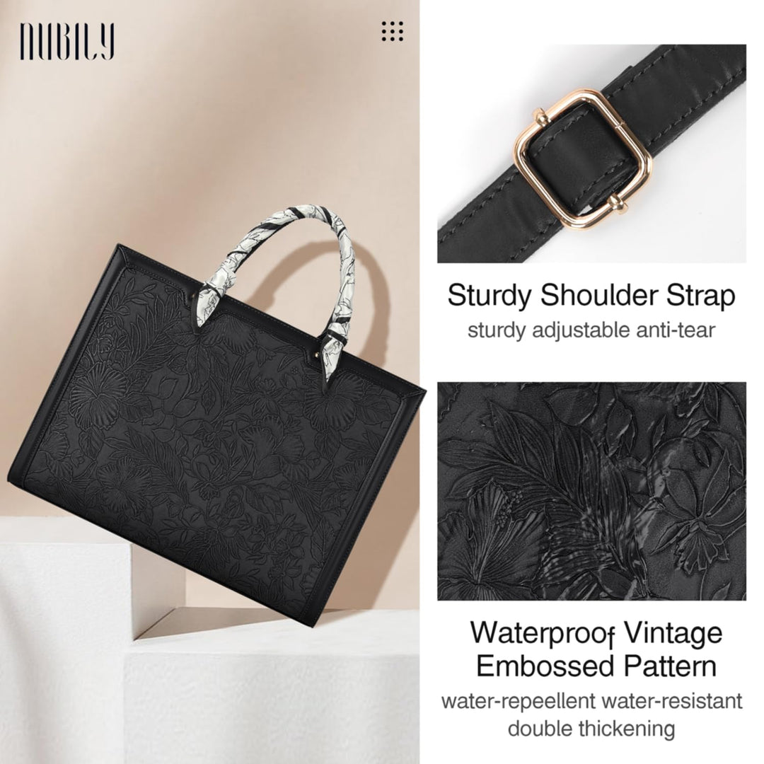 Laptop Bag for Women 15.6 Inch Tote Waterproof Leather 