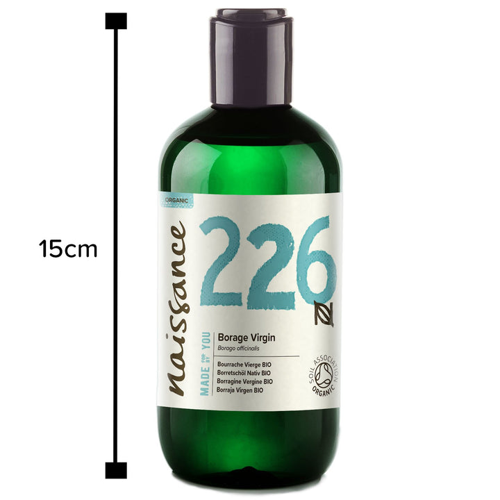 Organic Virgin Borage Oil 8.5 Fl Oz / 250Ml - Pure, Natural, Uk Certified Organic, Pa Free, Cold Pressed And Vegan - A Natural Balancing And Nourishing Moisturizer