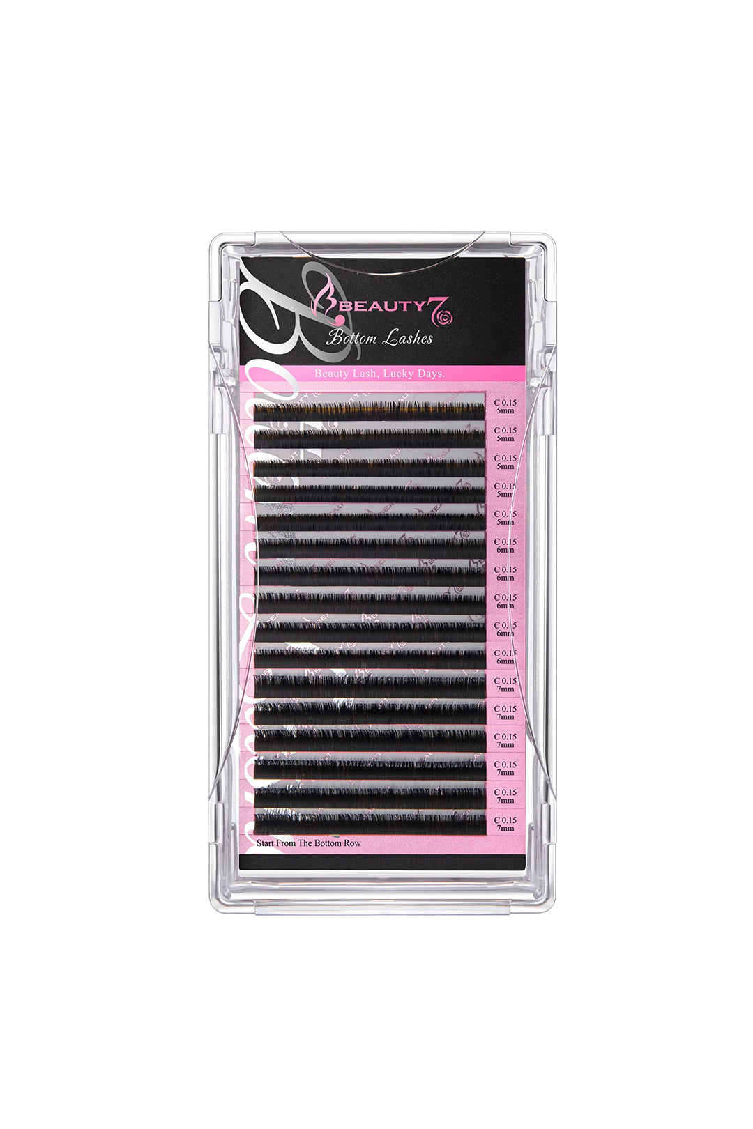 C Curl, 0.15 Thickness: Mixed Volume Under Bottom Lower Individual False Eyelash Extension Tray Matte Synthetic Mink Curl C 0.15Mm Thickness 5/6/7Mm Length