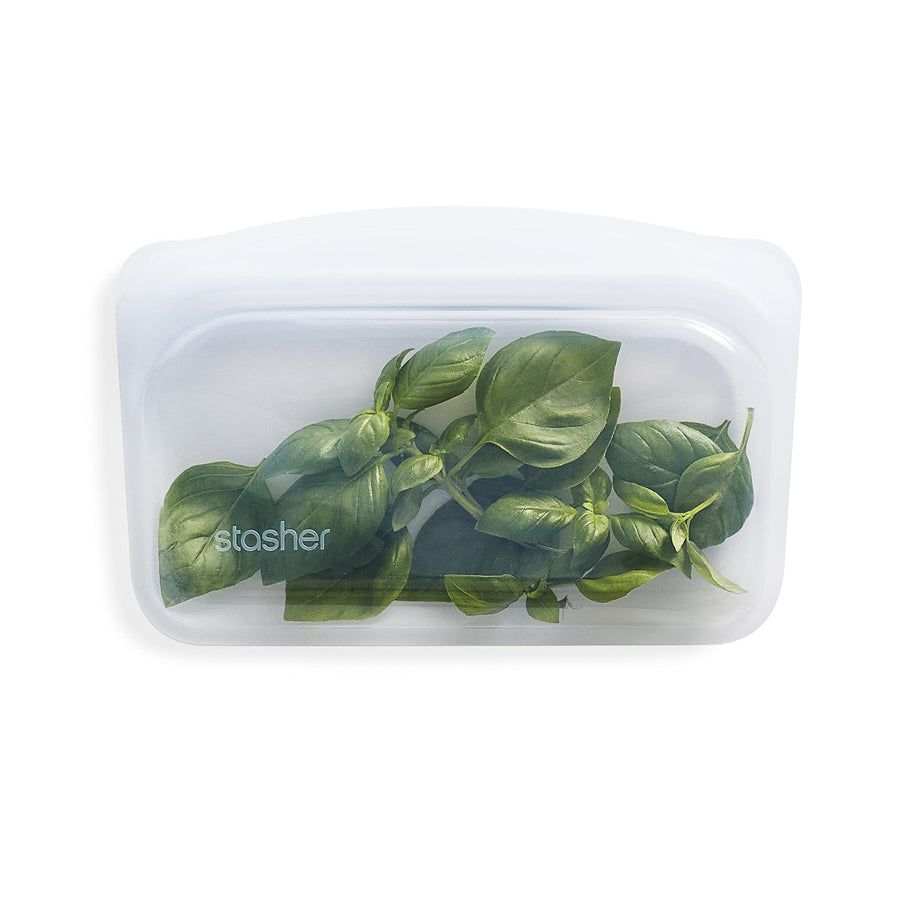 Platinum Silicone Food Grade Reusable Storage Bag, Clear (Snack) | Reduce Single-Use Plastic | Cook, Store, Sous Vide, or Freeze | Leakproof, Dishwasher-Safe, Eco-friendly | 12 Oz