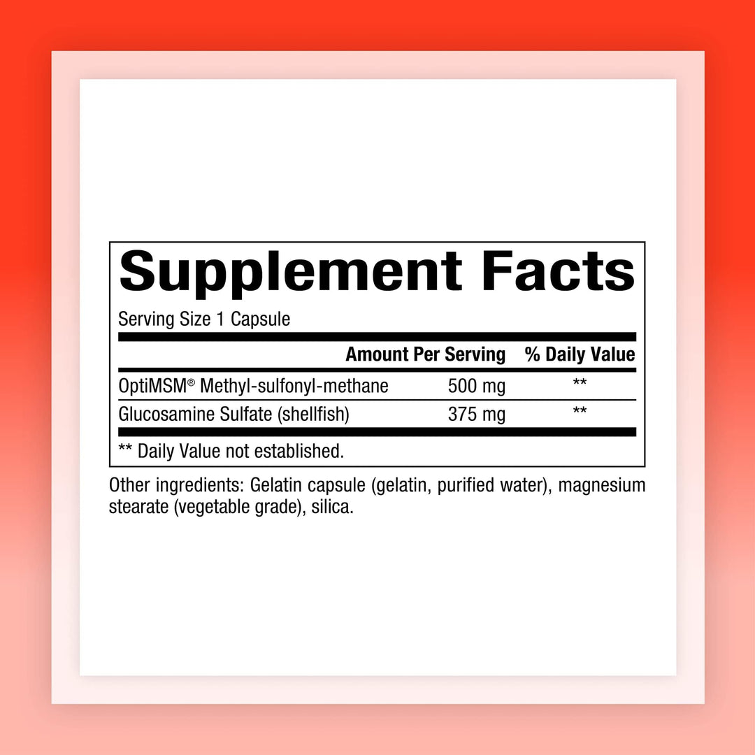 Natural Factors MSM & Glucosamine Sulfate, 180 Caps