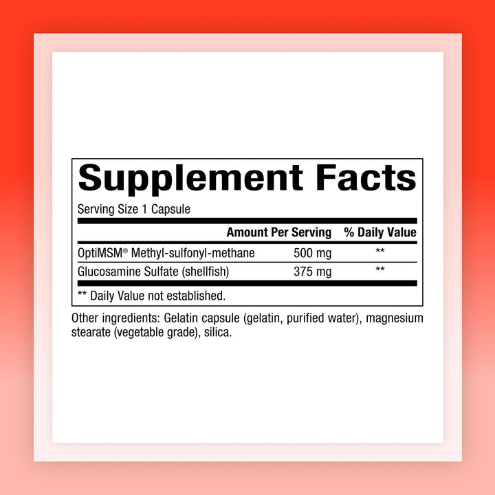 Natural Factors MSM & Glucosamine Sulfate, 180 Caps
