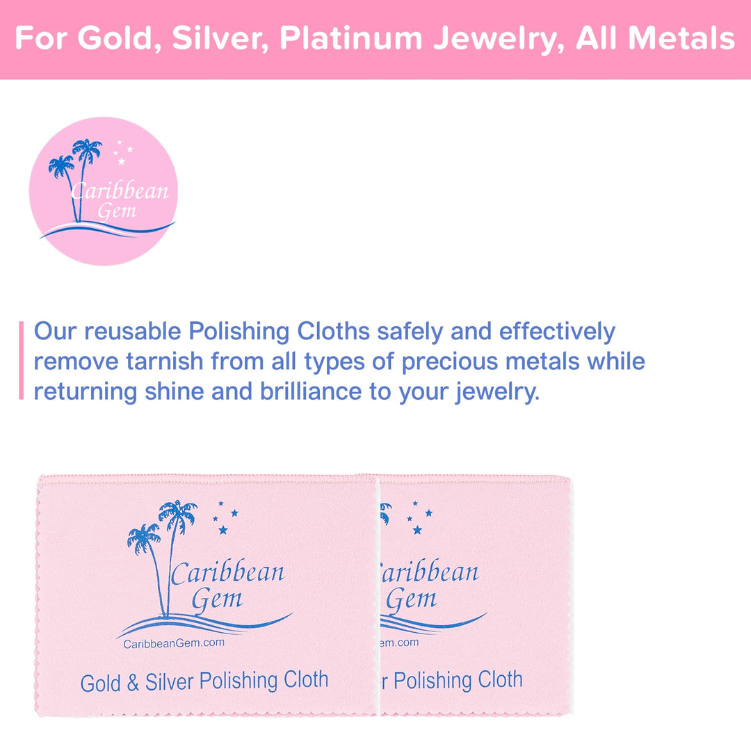 USA | 4 Pack | Polishing Cleaning Cloth | for Gold, Silver, Platinum Jewelry, All Metals | Non-Toxic | Restores Luster and Brilliance