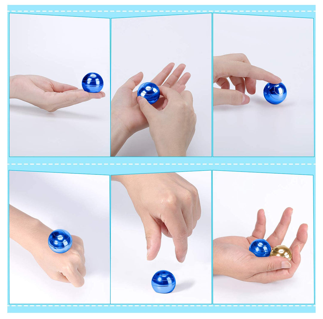 Desktop Ball Transfer Gyro Aluminum Alloy Kinetic Desk Toy Stress Relief Office Executive Gadgets Metal Ball Full Disassembly Rotary Decompression Toy(Blue, S 38mm Ball)