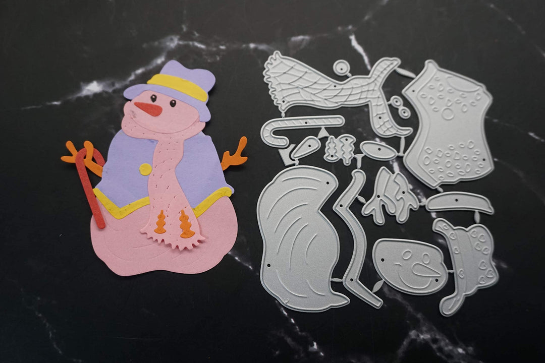 Metal Snowman with A Scarf Cutting Dies and Christmas Snowman Die Cuts Embossing Stencils Template Mould for Card Scrapbooking and DIY Craft Album Paper Card Decor