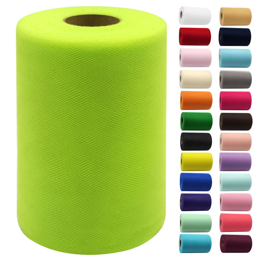 Lime Green Tulle Fabric Rolls 6 Inch by 100 Yards (300 