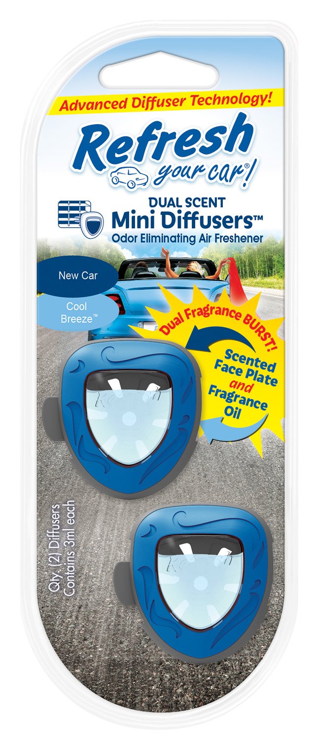 ! E300877700 Dual Scent Mini Diffusers, New Car/Cool Breeze Scent