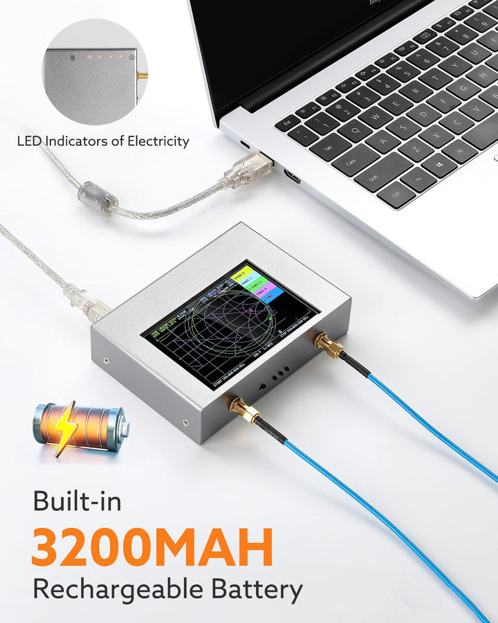 Upgraded NanoVNA V2 Plus4, 50 KHz-4 GHz Vector Network Analyzer with RF Test Board - 4 Touchscreen Antenna Analyzer 3200mAh, Measuring S Parameters HF VHF UHF SWR Phase Delay Smith Chart