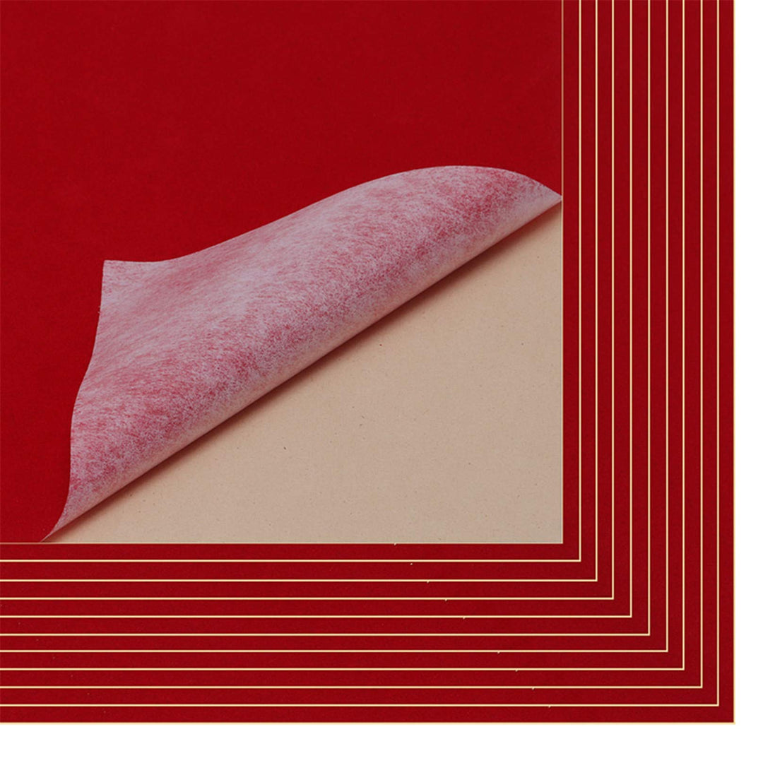 10PCS Self Adhesive Felt, DIY Self Adhesive Fabric for Art &amp; Crafts, Peel and Stick Felt for Drawer/Jewelry Box Felt Liner, A4 Size (8.3 x 11.8, Red)