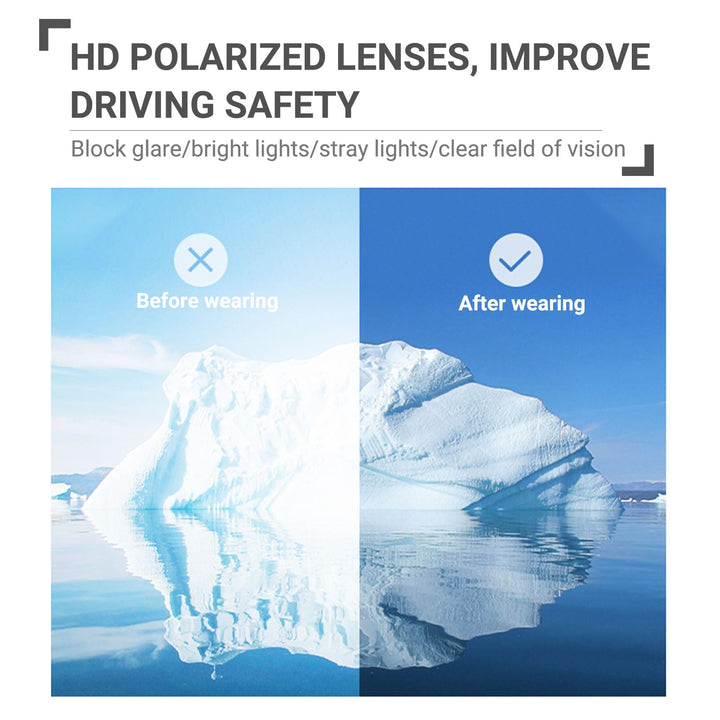 Polarized Clip on Sunglasses for Prescription/Myopia Eyeglasses Outdoor/Driving (Black-upgrade flip)