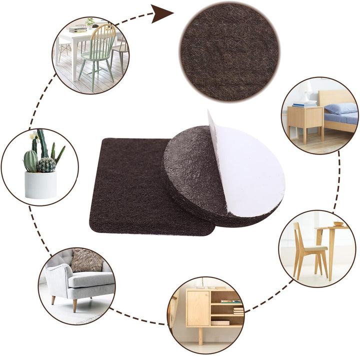 Felt Furniture Pads -32 Pcs Furniture Pads Hardwoods Floors Self Adhesive, Cuttable Felt Chair Pads, Anti Scratch Floor Protectors for Furniture Feet Chair Legs, Furniture Felt Pads