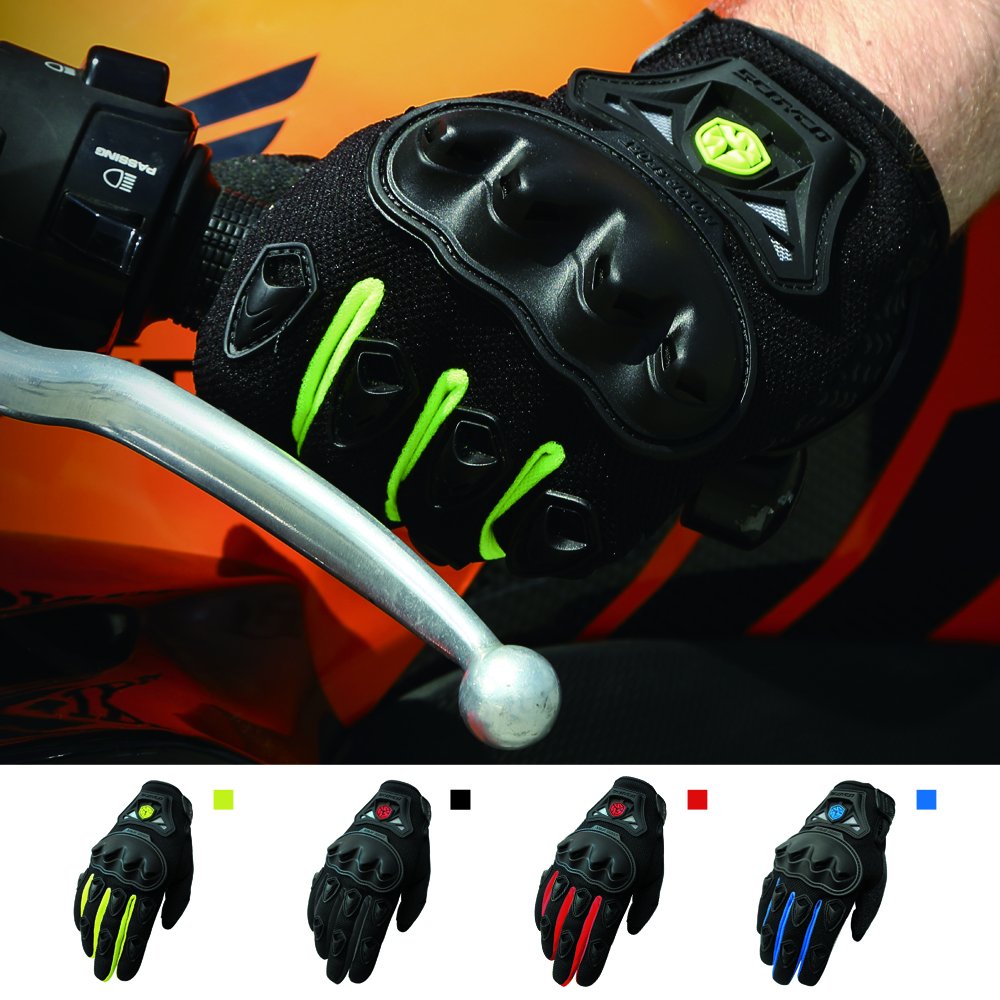 Motorcycle Gloves Men Full Finger Breathable Mesh Motorbike Gloves Hard Knuckle Touchscreen Motocross Sport Gloves for BMX ATV MTB Racing Cycling