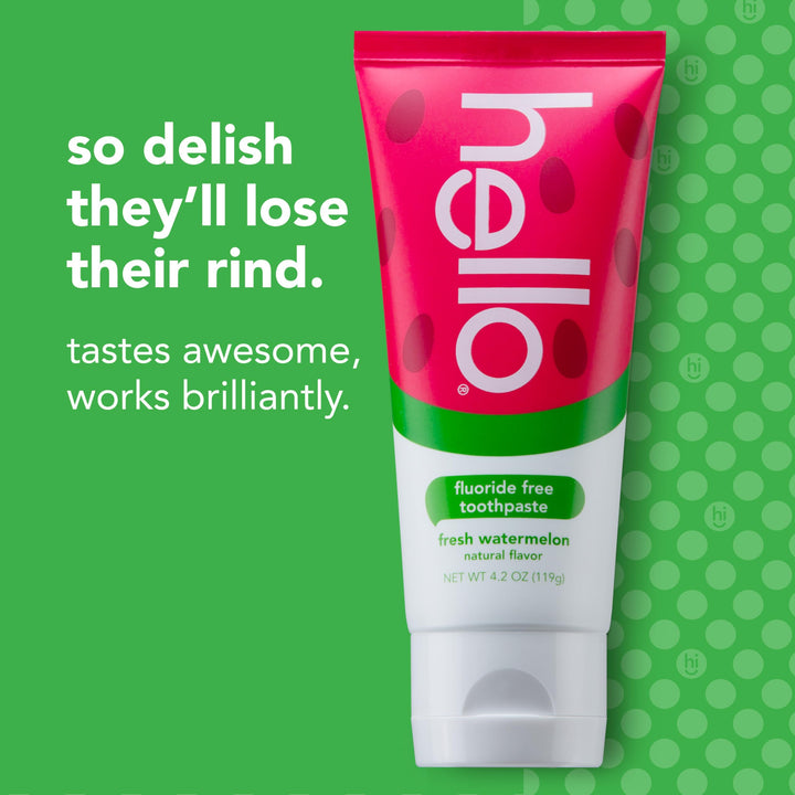 hello Fresh Watermelon Fluoride Free Kids Toothpaste, 4.2 Oz Tube