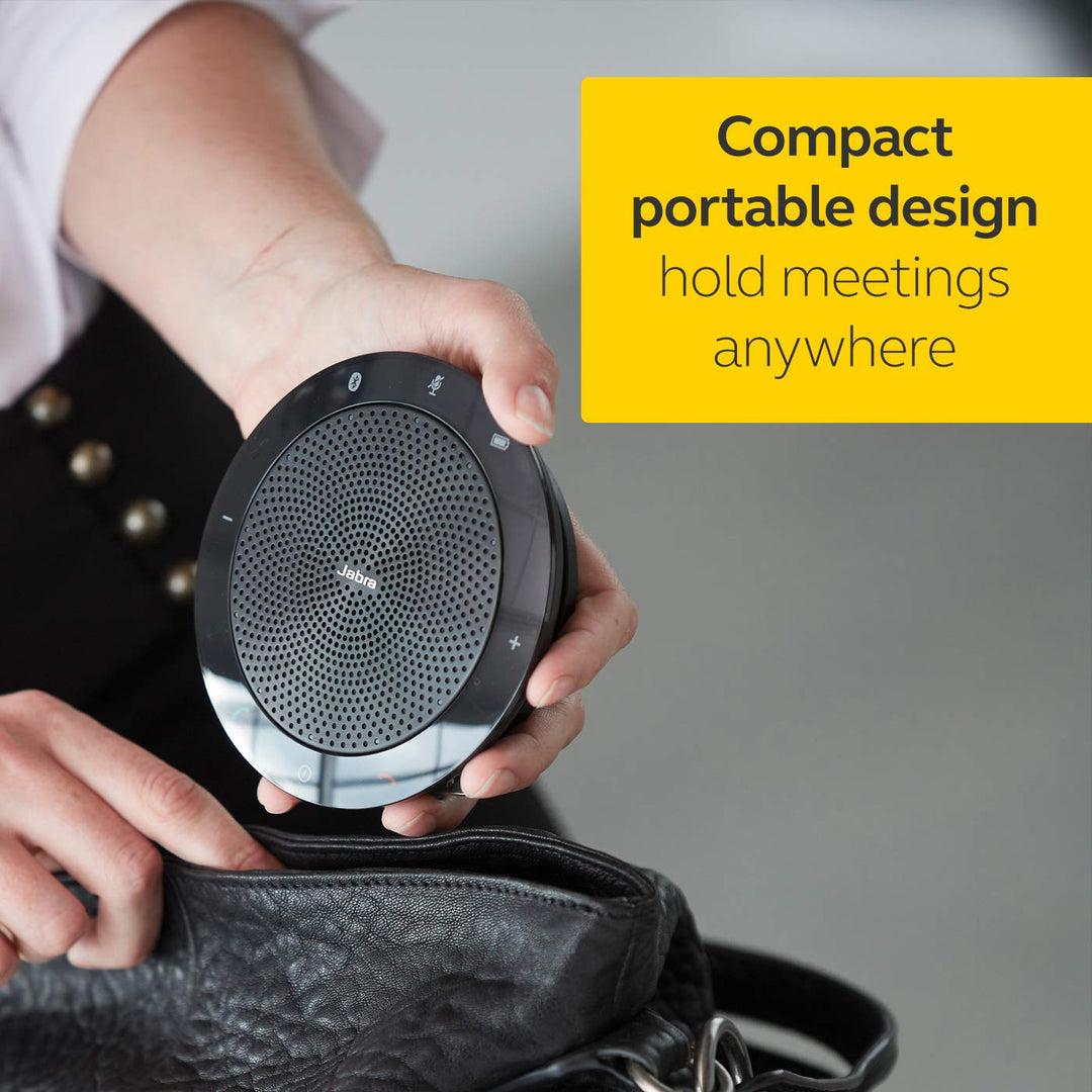 Jabra Speak 410 Corded Speakerphone for Softphones, MS-Optimized – Easy Setup, Portable USB Speaker for Holding Meetings Anywhere with Outstanding Sound Quality