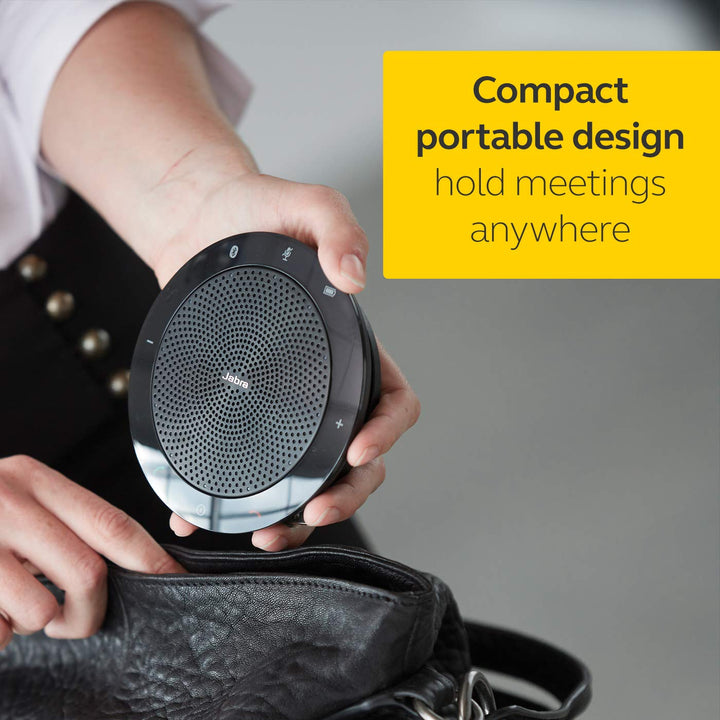 Jabra Speak 410 Corded Speakerphone for Softphones, MS-Optimized – Easy Setup, Portable USB Speaker for Holding Meetings Anywhere with Outstanding Sound Quality
