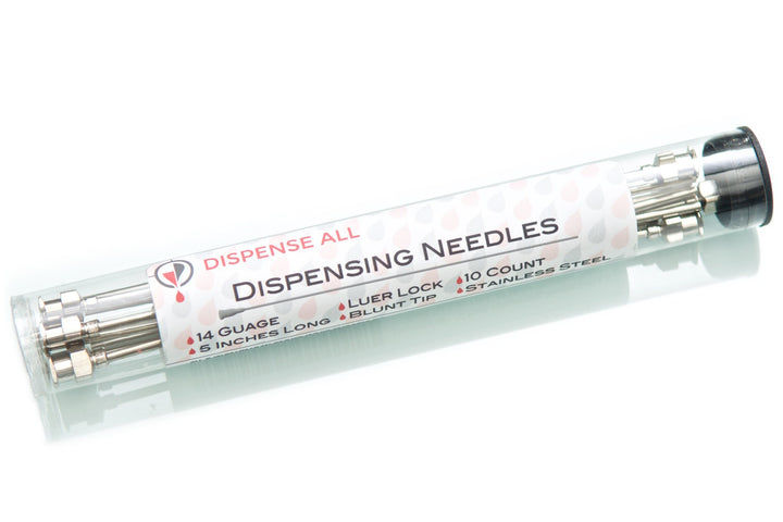 - 10 Pack - Dispensing Needle 14G x 5 - Blunt Tip, Luer Lock, All Metal (Stainless Steel)