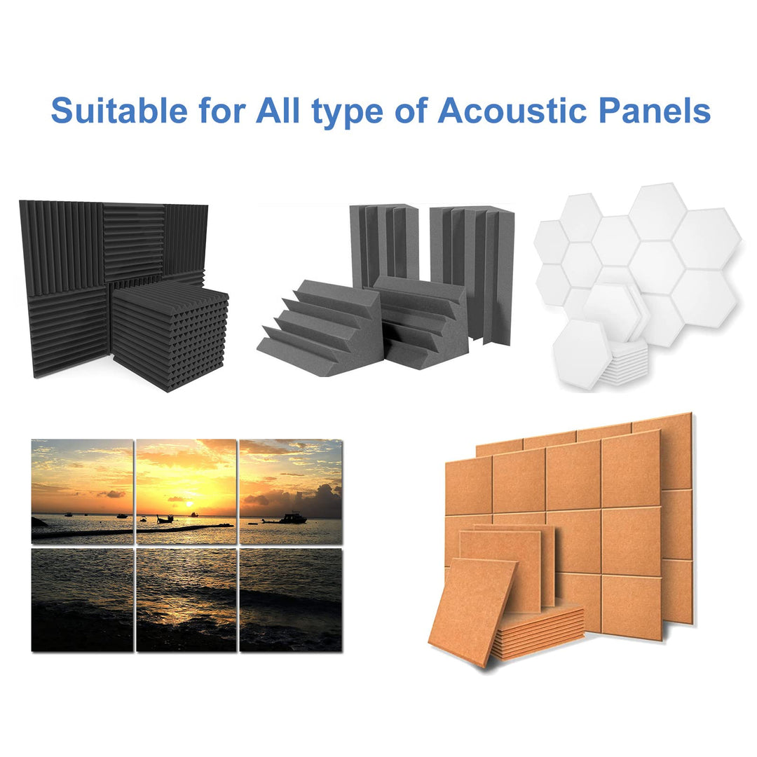 60 Pack Double-Sided Adhesive Tape for Acoustic Soundproofing Foam Panels Strong Pad Mounting, Heavy Duty Wall Adhesive Squares