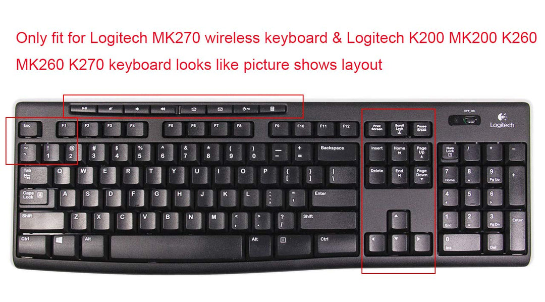 Ultra Thin Desktop PC Silicone Clear Keyboard Cover Skin Protector Compatible for Logitech MK270 Wireless Keyboard &amp; Logitech K200 K260 K270 MK200 MK260 Keyboard (NOT for Other Desktop Keyboards)