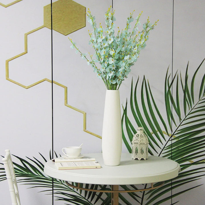 Blue Artificial Orchids Faux Flowers - 10 pcs 37.5 Inches Real Touch Fake Artificial Flowers for Wedding Home Office Party Hotel Yard Decoration (Blue, 10)