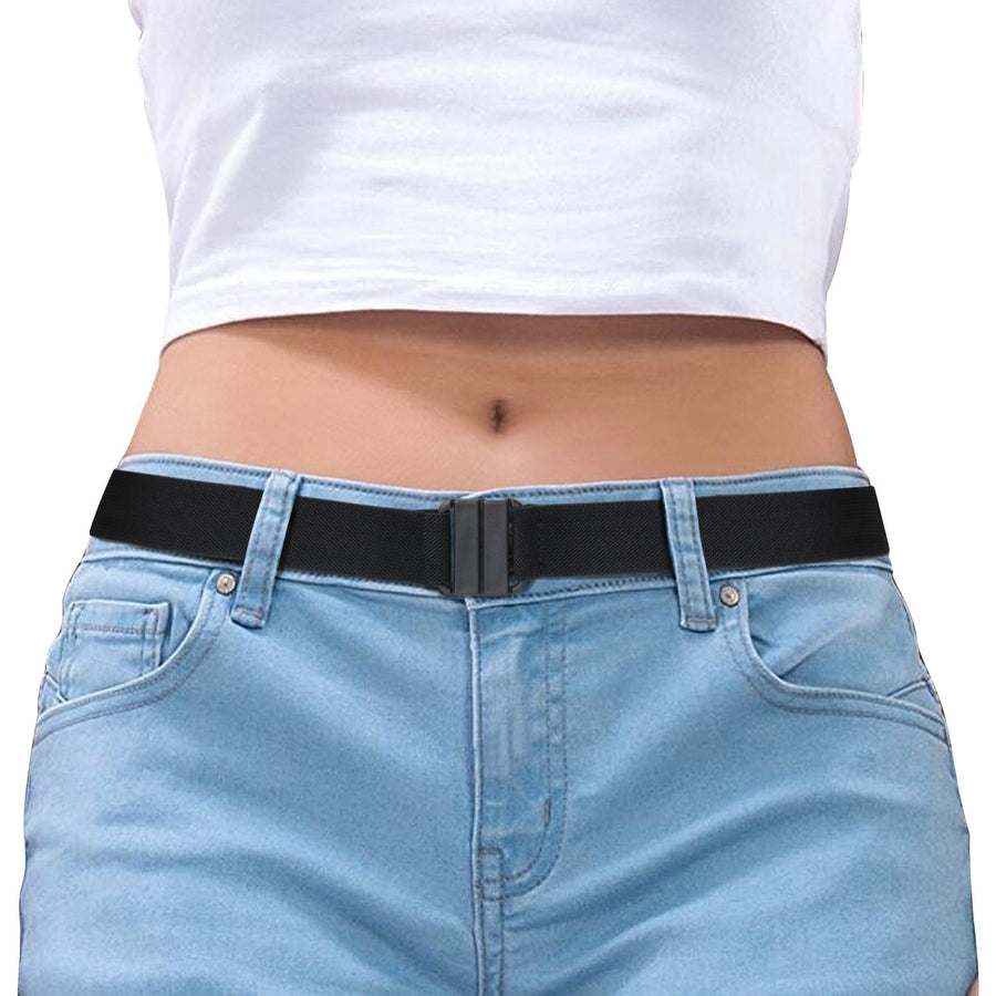 Invisible Belt for Women Black Stretch No Show Belt Adjustable for Dress Jeans Pants