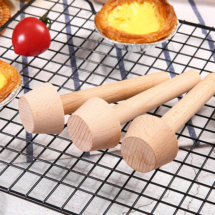 3 Pieces Tart Tamper Wooden Tart Press Tool Wooden Egg Tart Molds Pastry Dough Tamper for Tart Pan Mini Pie Shells Cheesecake Pans Muffin Bakeware Cake