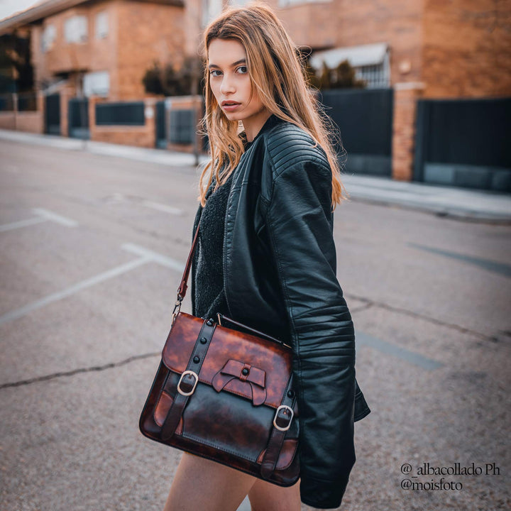 Briefcase for Women Vintage Crossbody Messenger Bag Satchel Purse Handbag, Coffee