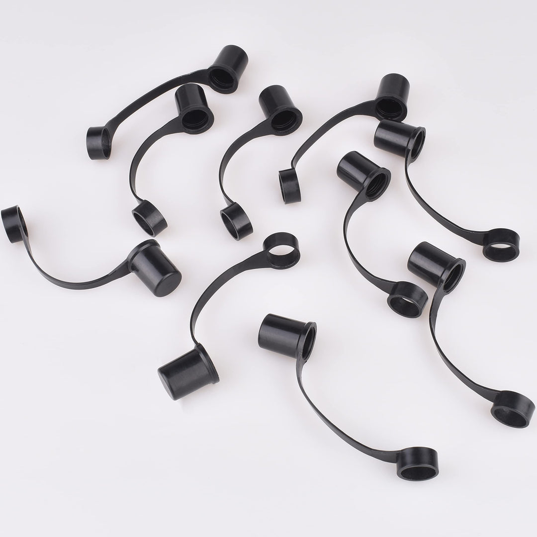10- Black Caps Drinking Straw CAPS for 3/8 Diameter Str