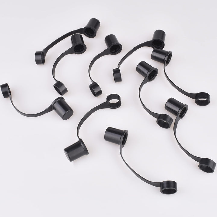 10- Black Caps Drinking Straw CAPS for 3/8 Diameter Str