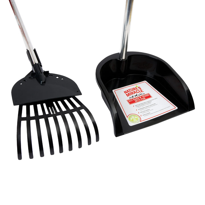 Nature&#39;s Miracle 2-in-1 Rake N’ Spade With Pan, Scoop, For Pet Cleanup