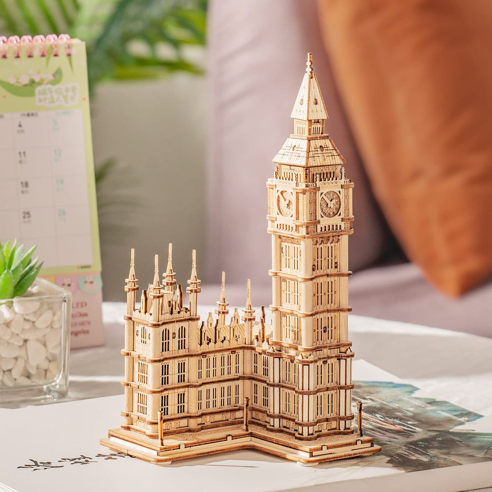3D Wooden Puzzles for Adults Kids Big Ben -220 Pieces 3D Puzzle Wood London Architecture Model Craft Kits Birthday Gift for Teens/Adults Desk Decor