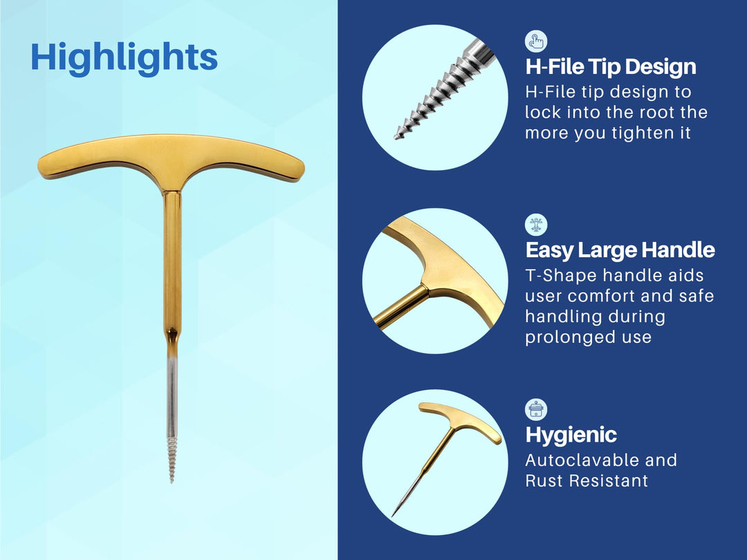 Dental Root Extraction Screw Elevator Ergonomic Handle Artman Brand