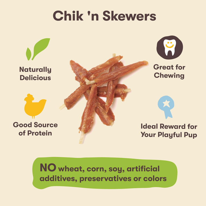 Pet &#39;n Shape Chik &#39;n Skewers – Chicken Wrapped Rawhide Dog Chew