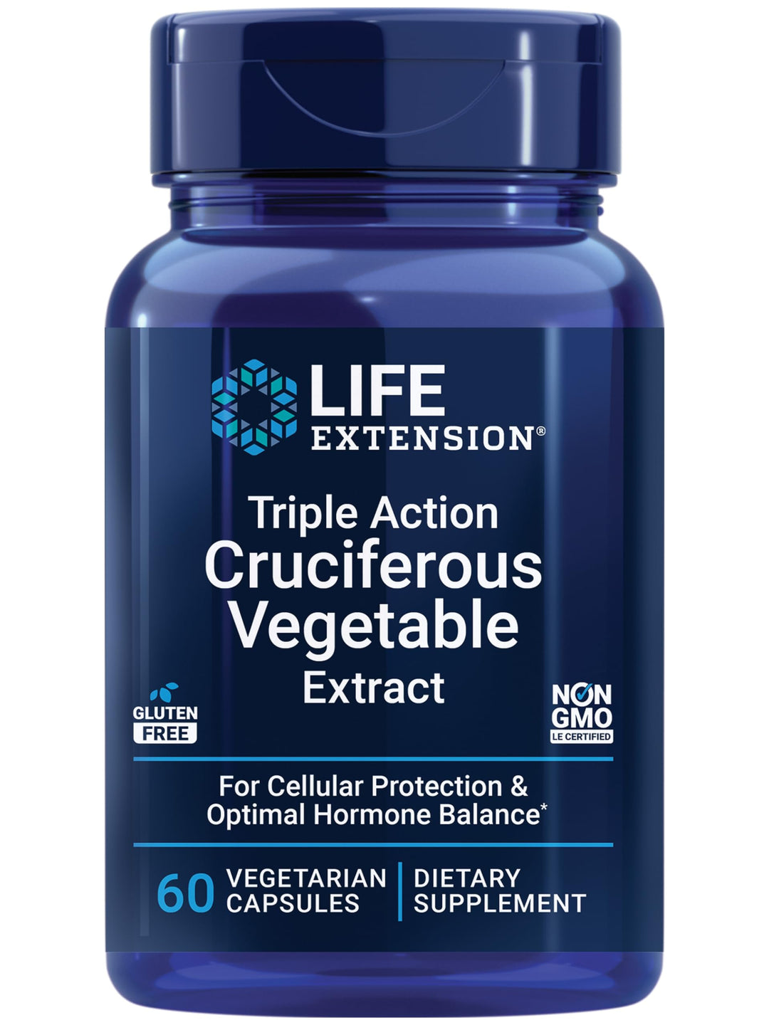 Triple Action Cruciferous Vegetable Extract, 60 Vegetarian Capsules—Helps Maintain DNA Health &amp; Already-Healthy Hormone Levels - Non-GMO, Gluten-Free, Vegetarian