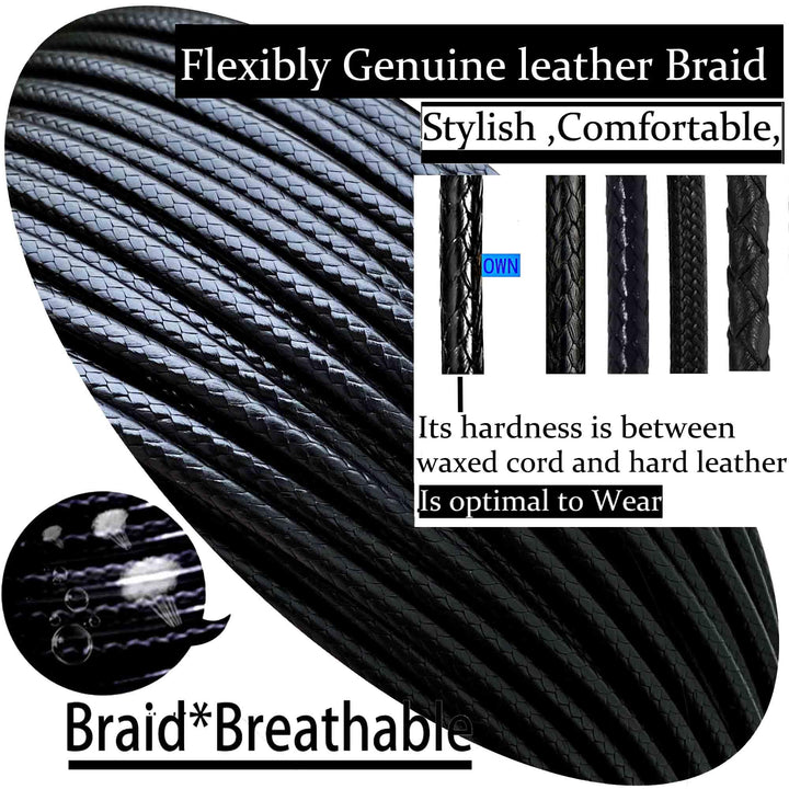 IOYYIO Flexible Durable Leather Necklace cord for Men W