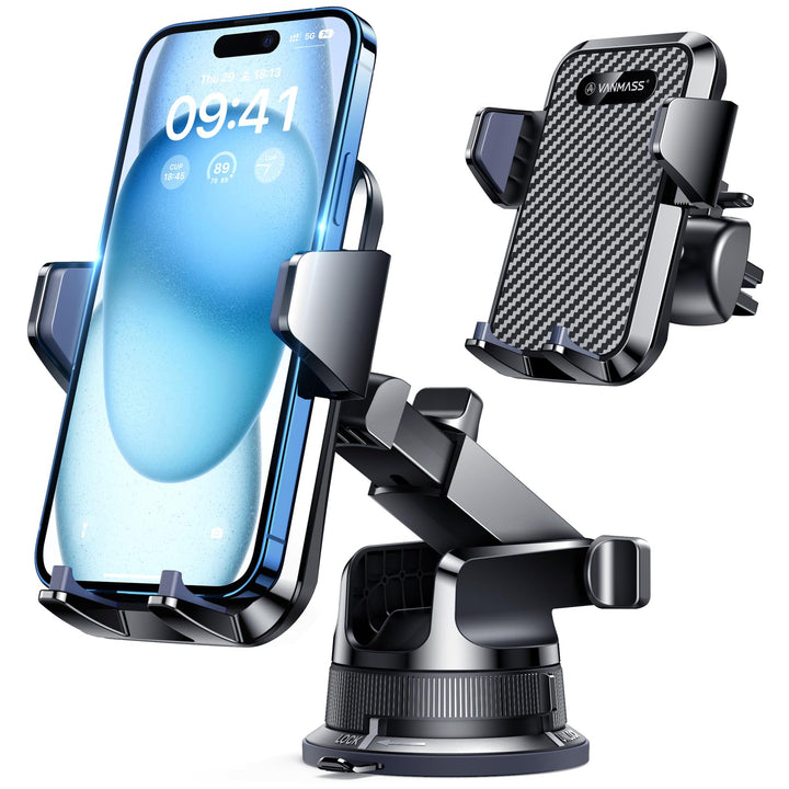 [2024 Upgrade Phone Holders for Your Car [Super Suction Cup] Cell Phone Mount Car Dashboard Window Vent Desk Fit for iPhone 15 Pro Max 14 13 Universal Handsfree Automobile Vehicle Cradle