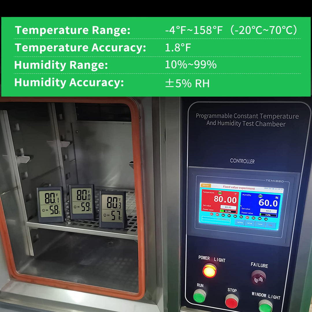 Indoor Thermometer for Home, 2pack Hygrometer Humidity Meter Humidity Sensor with Backlight for Bedroom Greenhouse Garage.