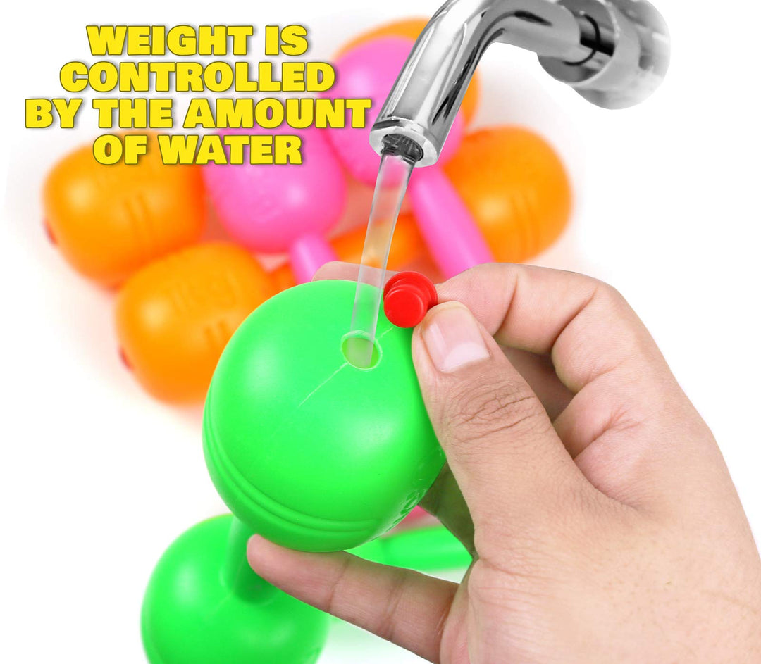 Kids Plastic Weight Set Dumbbells Set for toddlers | Barbell Fitness Exercise Equipment for Home Gym Workout (Set of 6 pcs)