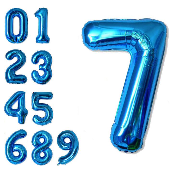 40 Inch Jumbo Blue Number 7 Balloon Giant Balloons Prom Balloons Helium Foil Mylar Huge Number Balloons for Birthday Party Decorations/Wedding/Anniversary