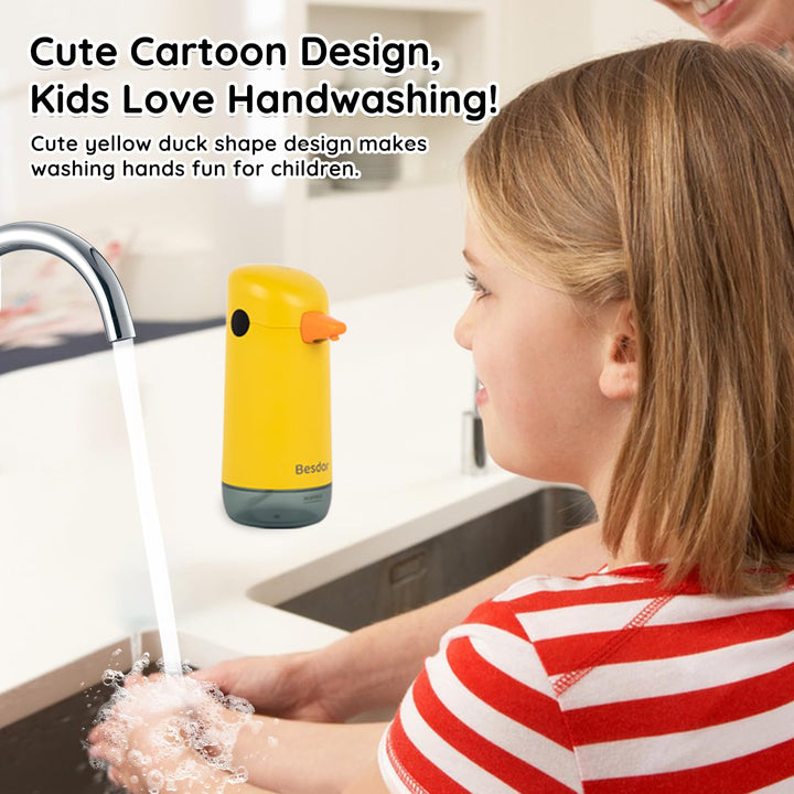 Besdor Automatic Soap Dispenser, Yellow Duck Cute Touch