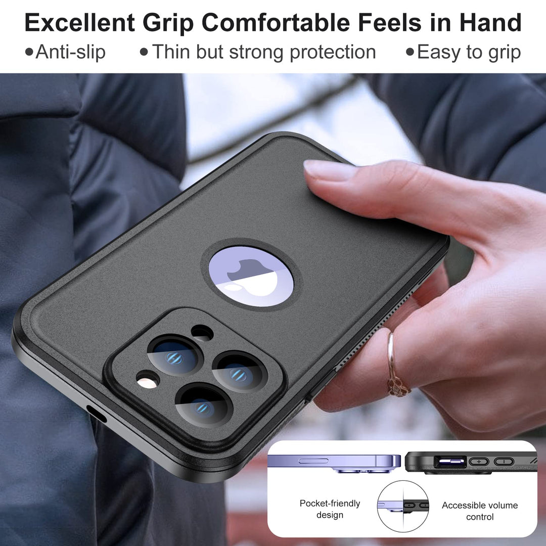 [Real 360 for iPhone 14 Pro Case Waterproof, Built-in 9H Tempered Glass Camera Lens &amp; Screen Protection [14FT Military Dropproof][Full-Body Shockproof Phone Case][Dustproof][IP68 Underwater]